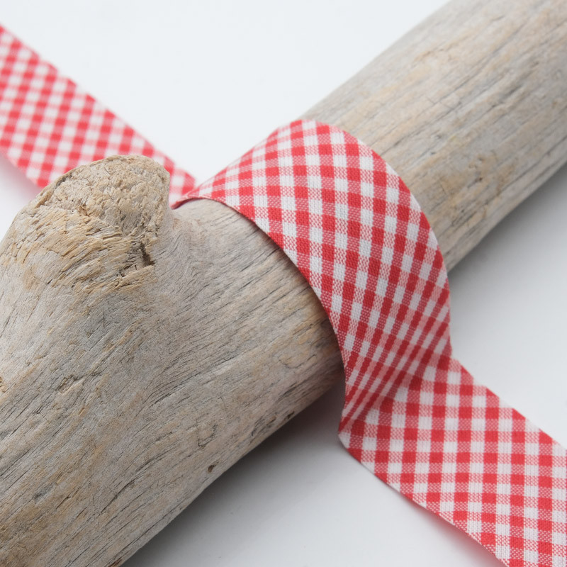 30mm Red Vichy Biais - Maison Klem